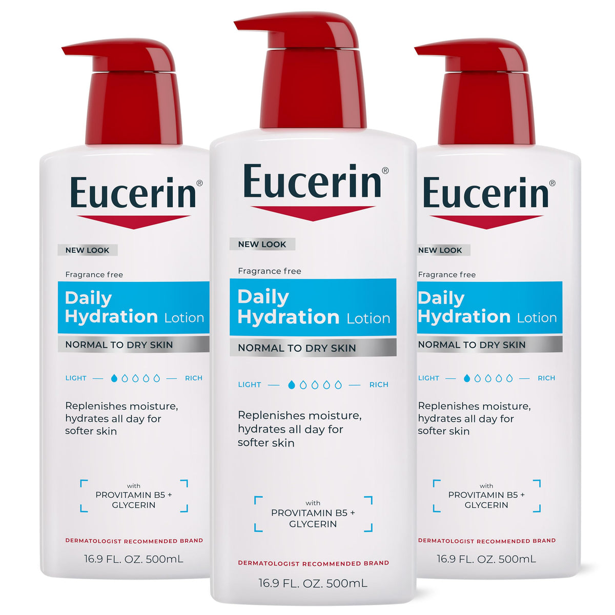Eucerin Daily Hydration Lotion, Multipack, 3 x 16.9 Fl OZ Eucerin