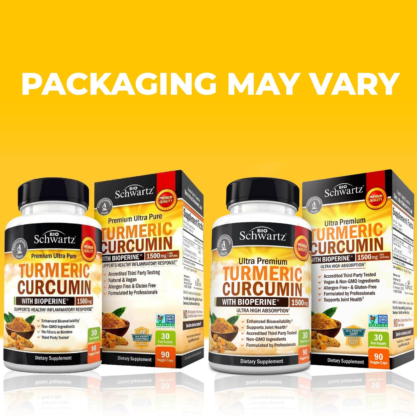 Turmeric Curcumin with Black Pepper Extract 1500mg - High Absorption Ultra Potent Turmeric Supplement with 95% Curcuminoids and BioPerine BioSchwartz