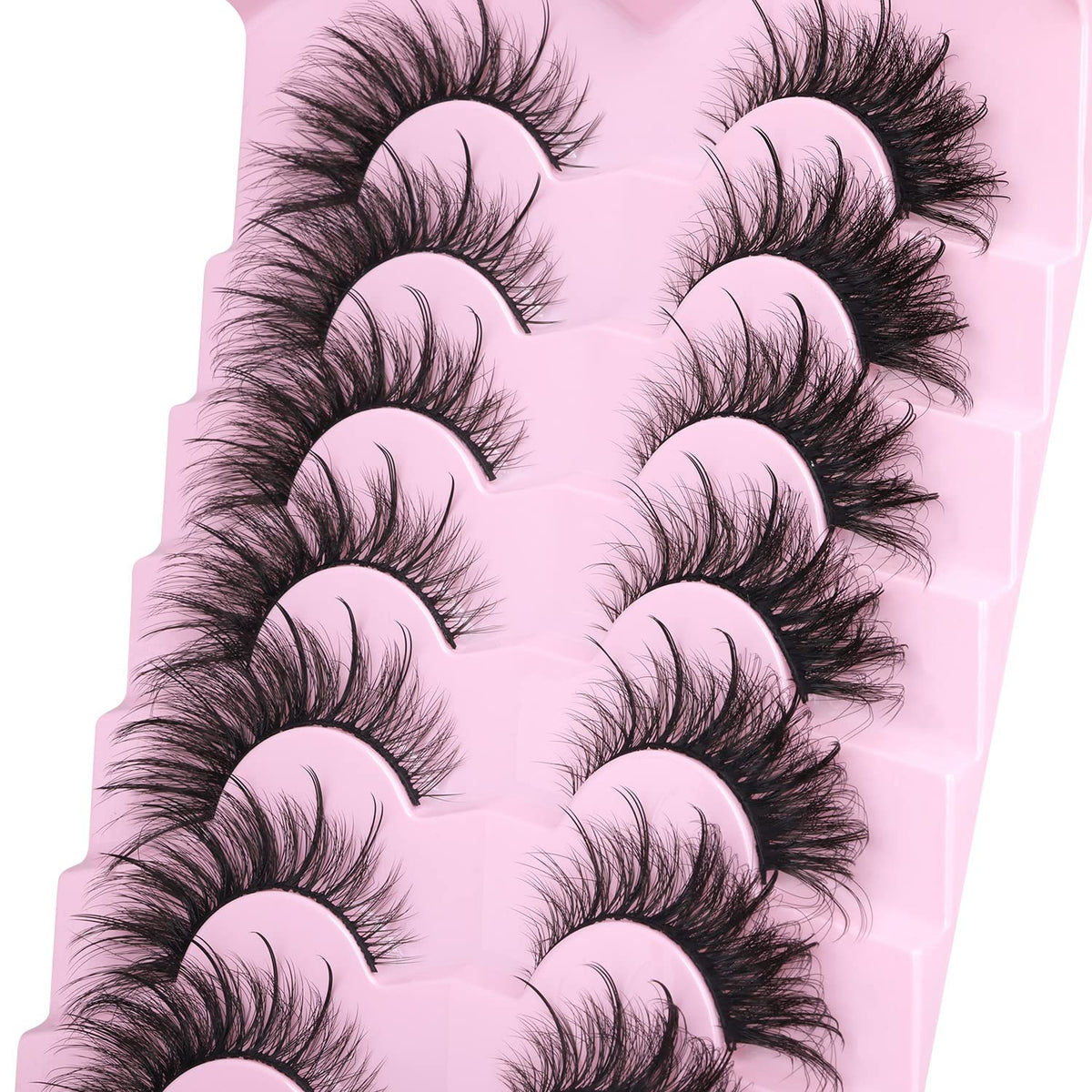 Fox Eye Lashes Wispy Faux Mink Lashes Volume Fairy Cat Eye Lashes That Look Like Extensions Spiky Fake Eyelashes 20mm Long Lash with Spikes Kiromiro