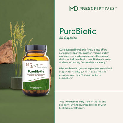 MD Prescriptives - PureBiotic - Probiotic Dietary Supplement for Digestive & Gut Health - 60 Capsules MD Prescriptives