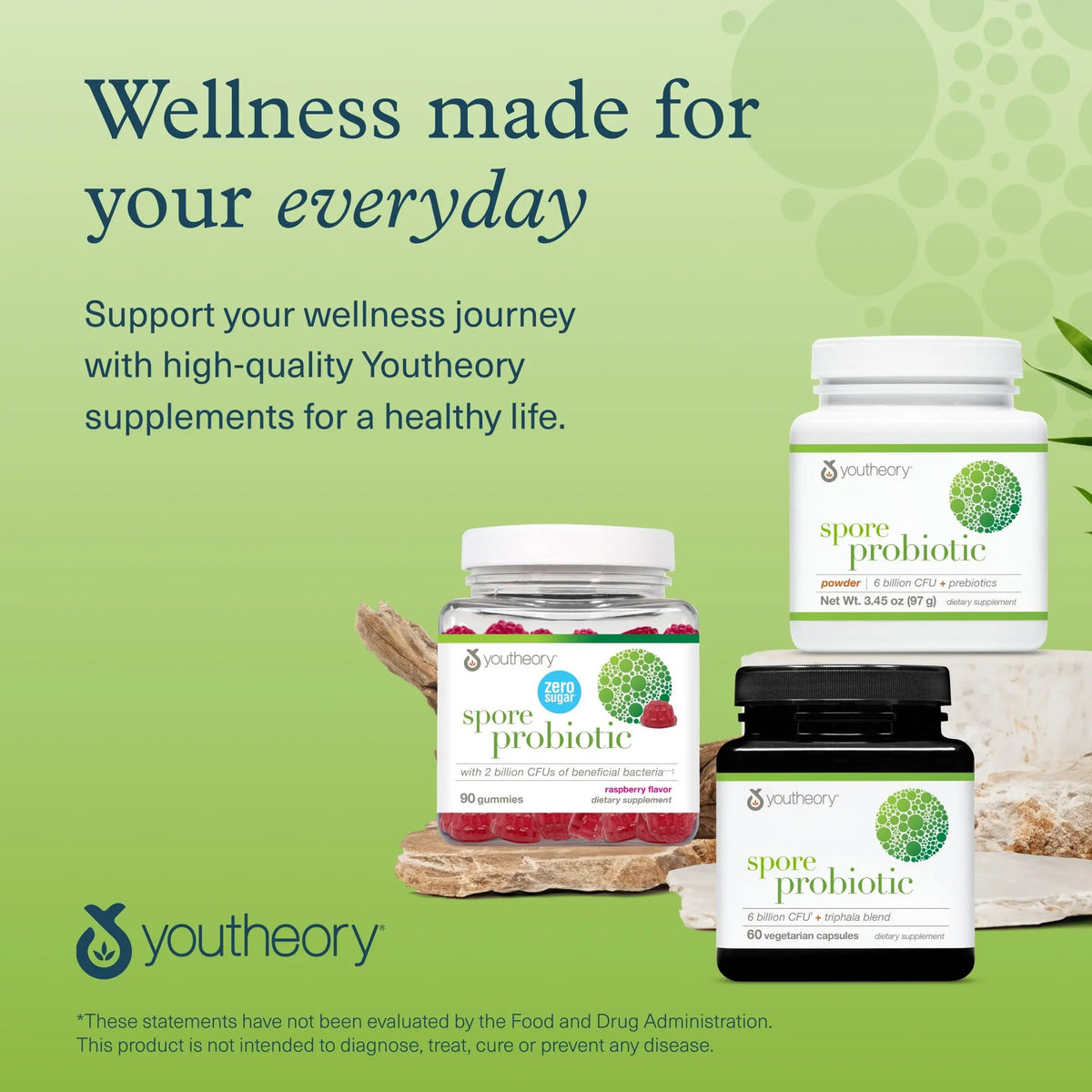 Youtheory Spore Probiotic Zero Sugar Gummy 90ct Youtheory
