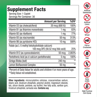Lipo-Flavonoid for Vertigo & Dizziness Relief, Clinically Tested Formula with Ginkgo Biloba, Vitamin D, & Vitamin B Complex Lipo-Flavonoid