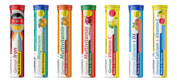 T&D German Vitamin, Minerals - 140 Vegan/Vegetarian Drink Effervescent Tablets - Mixed Fruit Flavor Box - Made in Germany T&D buy australia supplements