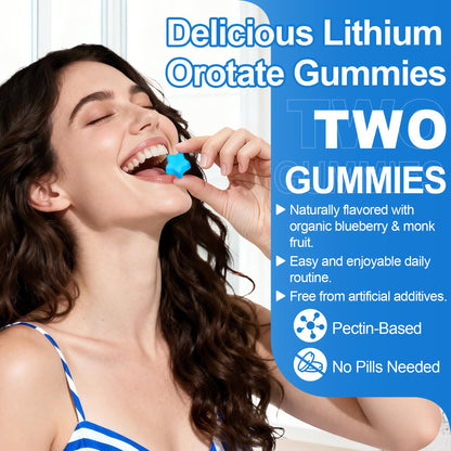 12-in-1 Lithium Orotate 5mg 10mg with Ashwagandha & L-Theanine, Lithium Orotate for Mood, Calm, Cognitive & Brain, High Bioavailability Trace Mineral, Lemon Balm HevChay