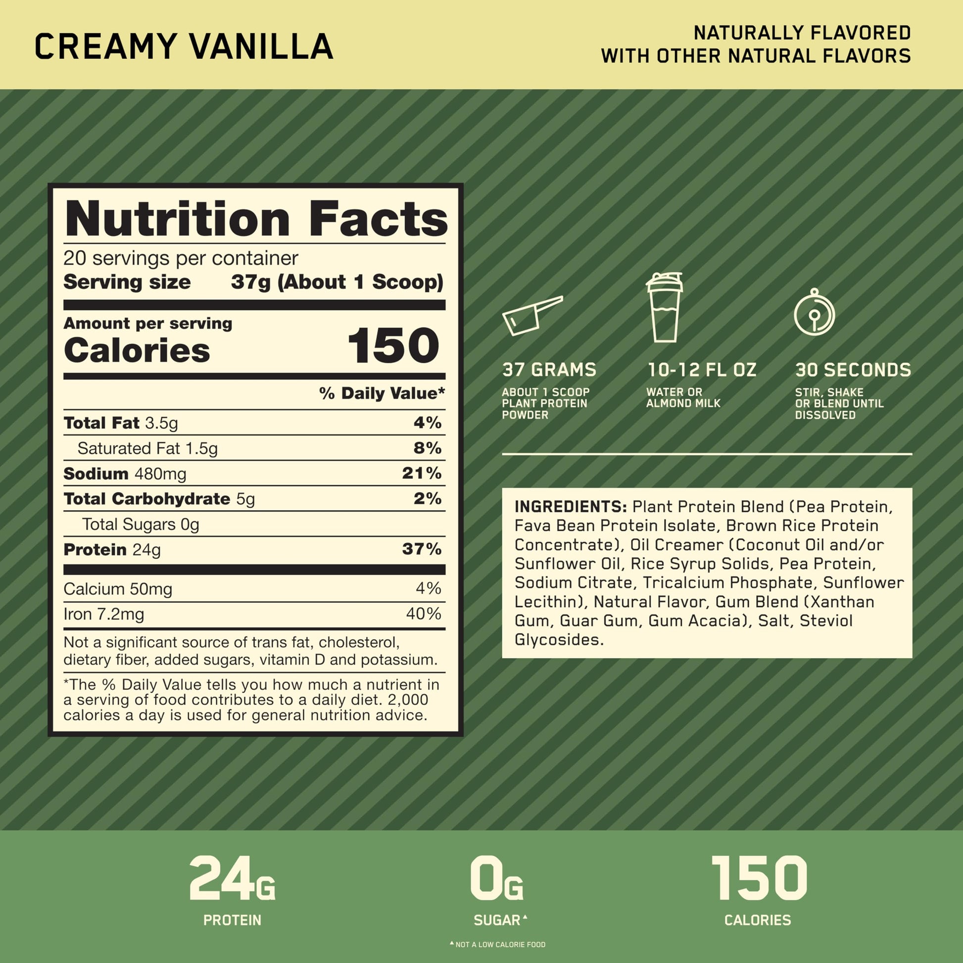 Optimum Nutrition Gold Standard 100% Plant Based Protein Powder, Gluten Free, Vegan Protein for Muscle Support and Recovery with Amino Acids - Creamy Vanilla, 20 Servings (Packaging May Vary) Optimum Nutrition buy australia supplements