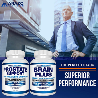 Arazo Nutrition Prostate Supplement - Saw Palmetto + 25 Herbs - Reduce Frequent Urination, Reduce Hair Loss, Support Stamina – Single Homeopathic Herbal Extract Health Supplements - Capsule or Pill Gsupps Australia