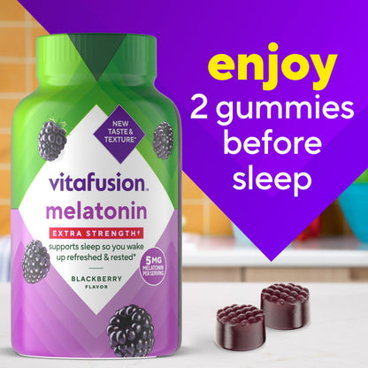 Vitafusion Extra Strength Melatonin Gummy Vitamins, 5mg, 120 ct Gummies Vitafusion