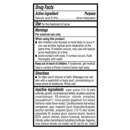 Amazon Basics Clarifying Pink Grapefruit Body Wash, 2% Salicylic Acid Acne Treatment, Dermatologist Tested, 8.5 Fluid Ounces, Pack of 1 Amazon Basics