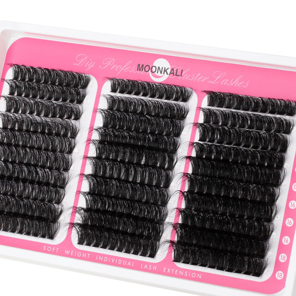 Lash Clusters 60D 80D 100D Mix Individual Lashes Clusters Luxury Versatile 3D Full Eyelash Clusters 12-18MM Thick Volume Cluster Eyelash Extensions Waterproof D Curly DIY Fake Mink Eyelashes Extension MOONKALI