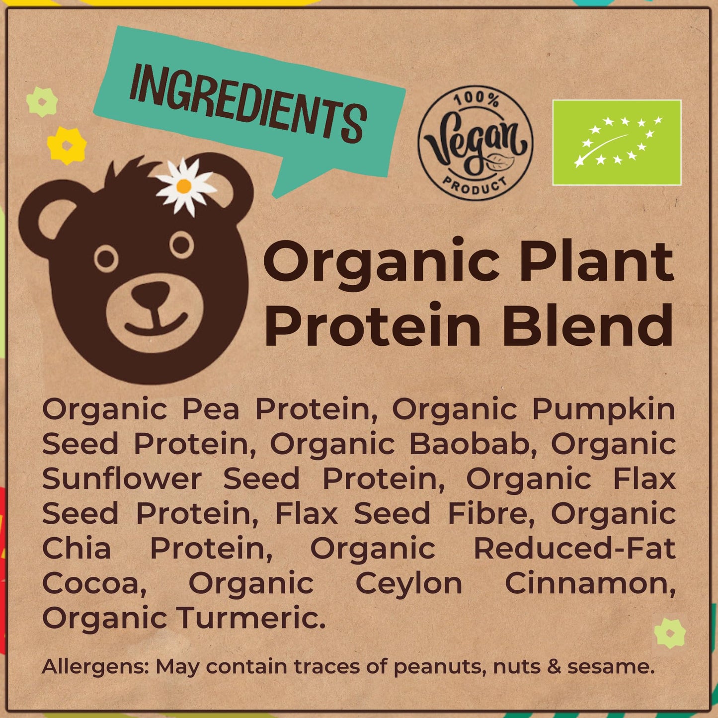 Naked Organic Vegan Protein Powder Blend (1kg - 57 Servings) Unsweetened WyldssonBuy Supplements Australia