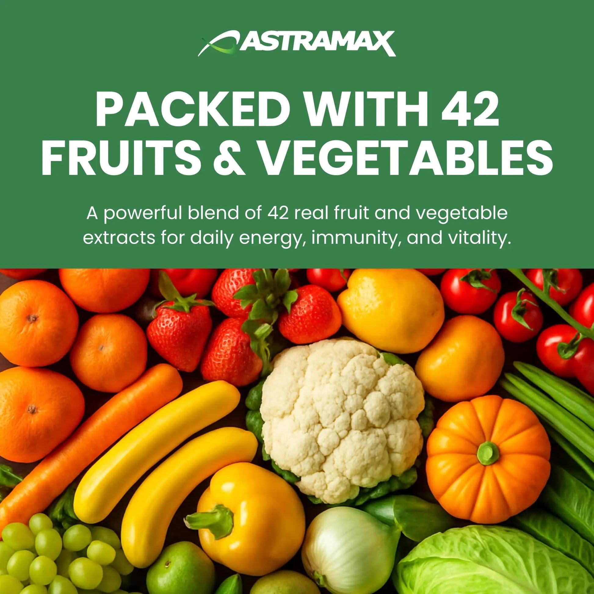 Astramax Advanced Vegan Multivitamin | Whole Food-Based Vitamin & Mineral Complex with 26 Nutrients, B12, D3, Probiotics & 42 Superfoods | Astramax buy australia supplements