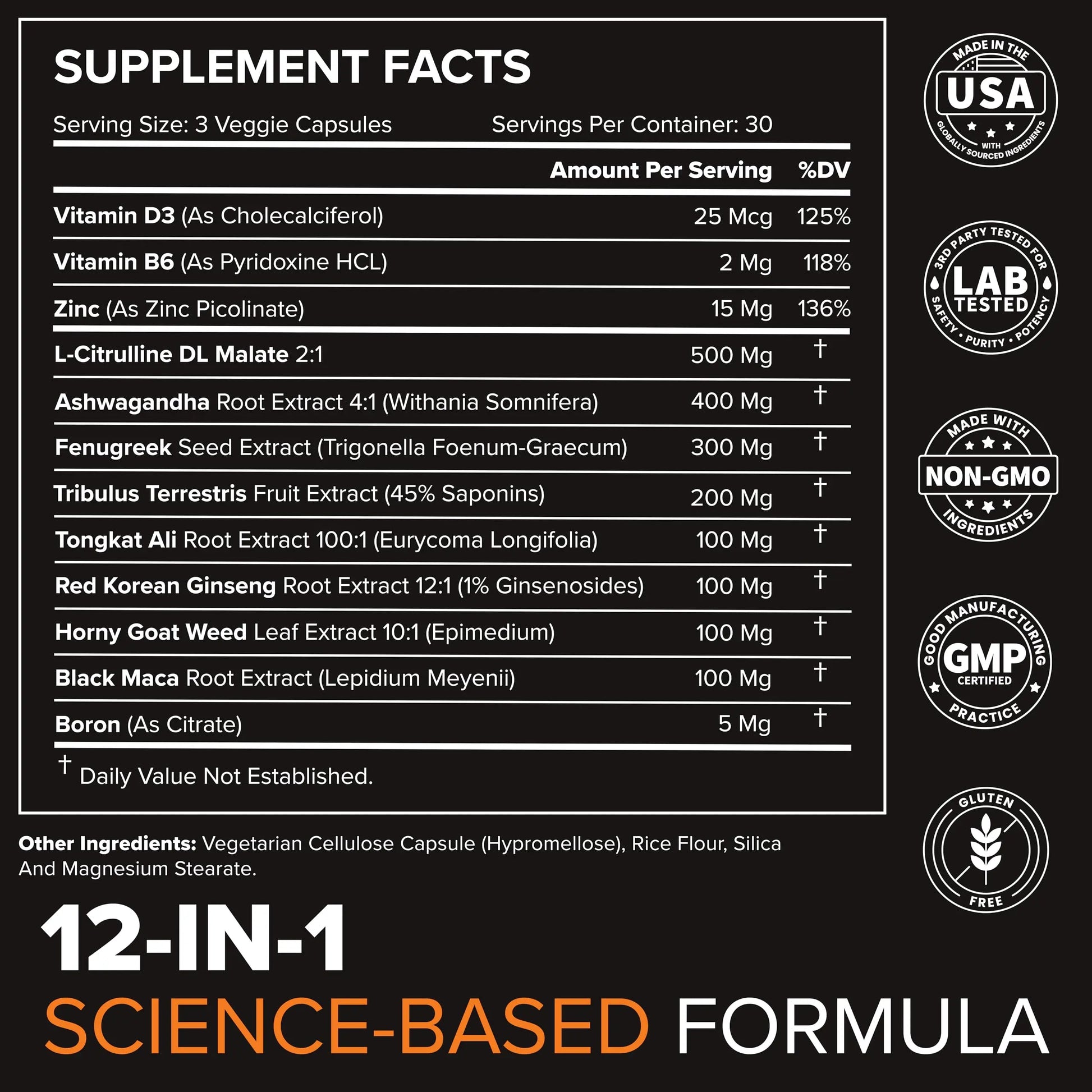 STRIVLABS Peak Potential 12-in-1  Support for Men – Fenugreek, Ashwagandha & Tongkat Ali – Natural Strength STRIVLABS
