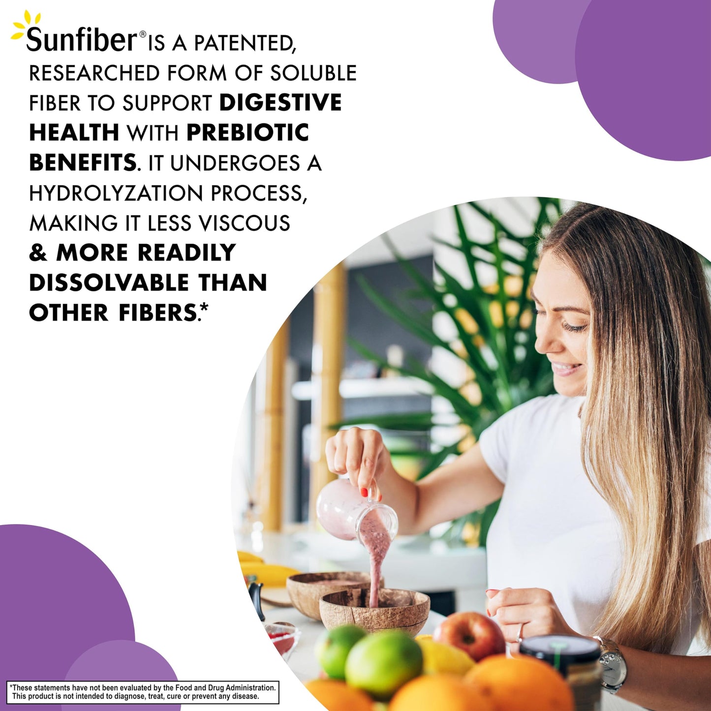 BlueBonnet Nutrition Sunfiber – 6 g of Plant Based Prebiotic Soluble Fiber – Supports Digestive Health* - Instant Dissolve – Non-GMO, Vegan, Kosher BlueBonnet