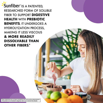 BlueBonnet Nutrition Sunfiber – 6 g of Plant Based Prebiotic Soluble Fiber – Supports Digestive Health* - Instant Dissolve – Non-GMO, Vegan, Kosher BlueBonnet