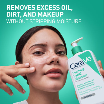 CeraVe Foaming Facial Cleanser, Face Wash for Oily Skin, 16fl oz CeraVe