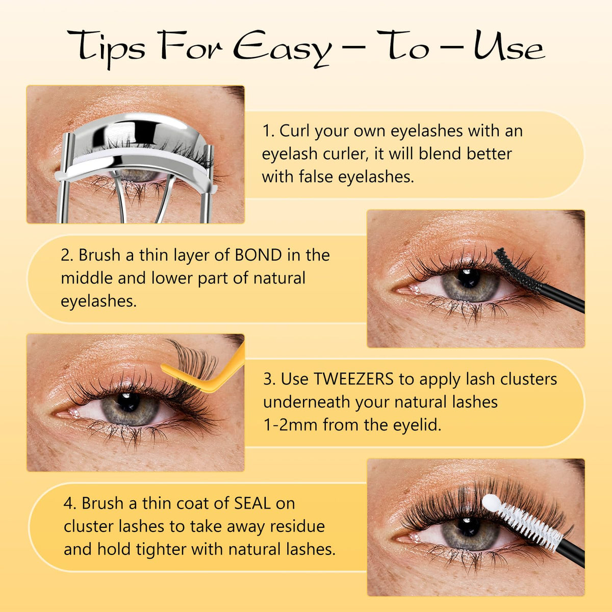 QUEWEL Lash Clusters Kit, 320 Pcs 30D+40D Lash Cluster Eyelash Extensions QUEWEL