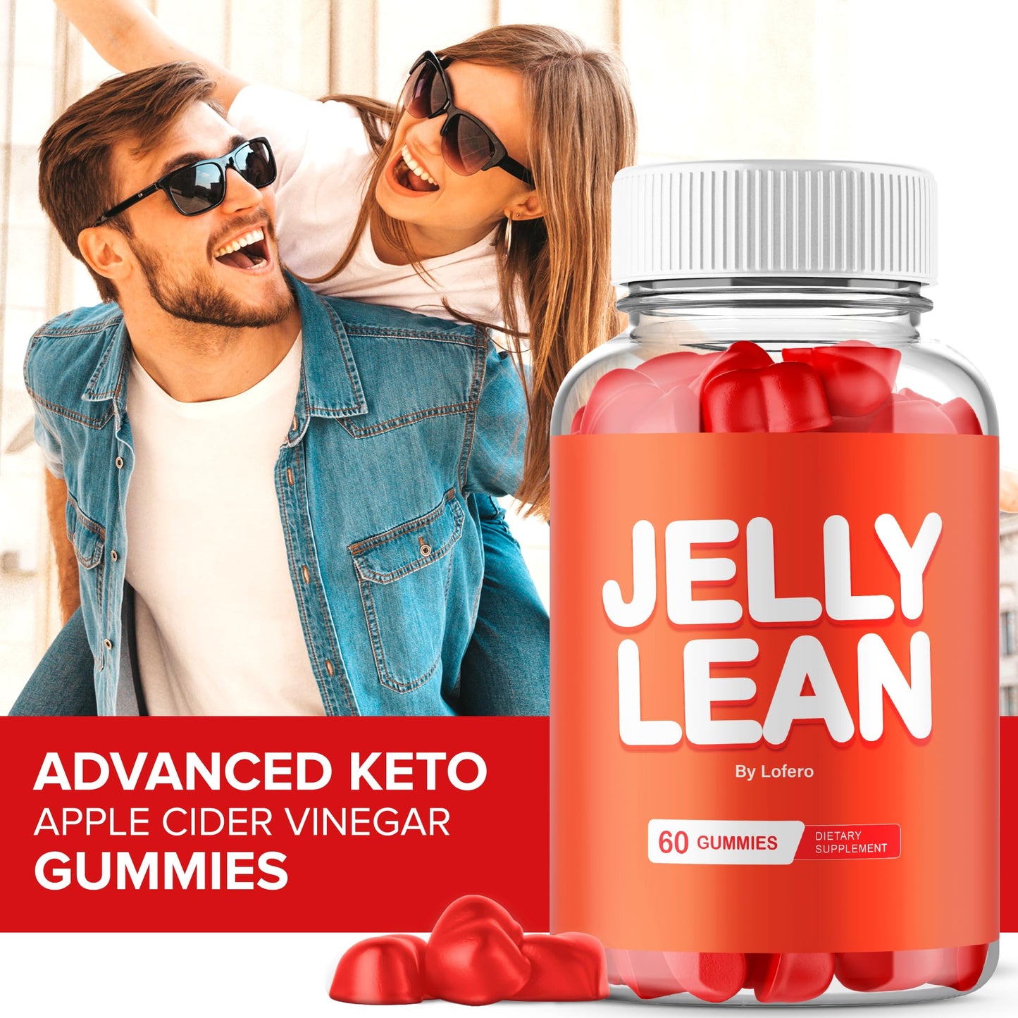 (2 Pack) Jelly Lean Gummies, JellyLean Gummys Loss Support Formula, Premium All-Natural Ingredients Advanced Maximum Strength for Overall Health & Wellness Supplement Lofero