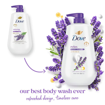 Dove Body Wash Relax Lavender Oil & Chamomile 30.6 oz Pump, Sulfate Free Dove