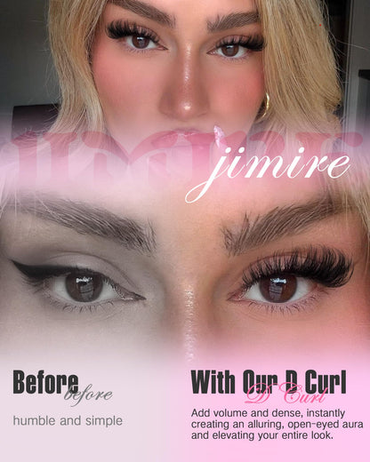 JIMIRE Mink Lashes Wispy Cat Eye Lashes Full 6D Volume False Eyelashes that Look Like Extensions 16MM Thick Soft D-Curly Fake Lashes 7 Pairs Pack JIMIRE
