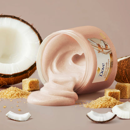 Dove Brown Sugar and Coconut Butter Body Scrub Exfoliates and Deeply 15 oz Dove