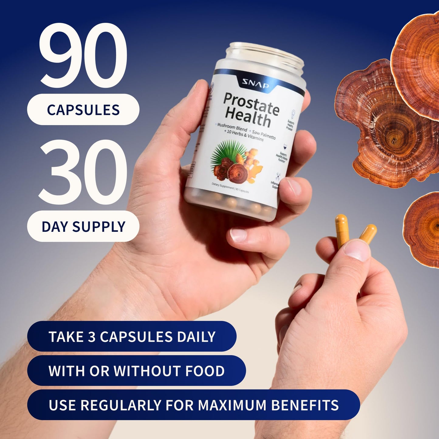 Snap Supplements Prostate Health Supplement with Saw Palmetto for Men, DHT Blocker - Helps Support Male Urinary Tract and Prostate for Mens Health Snap Supplements