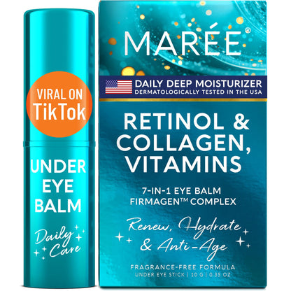 MAREE Under Eye Balm Stick with Retinol & Ceramide Complex – Facial Moisturizer for Dark Circles & Wrinkles MAREE