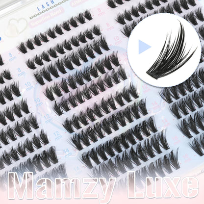 Manga Lash Clusters With Spikes Wispy Eyelashes Natural Cluster Eyelash Extensions 300Pcs False Lashes Clusters D-Curly 8-16MM Individual Lashes Extension DIY Waterproof Daily Anime Eye Lash Clusters Mamzy Luxe