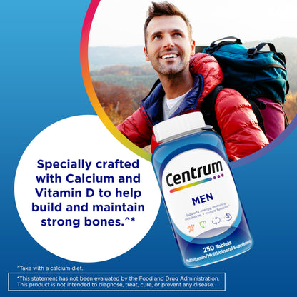 Centrum Multivitamin for Men, Multivitamin/Multimineral Supplement with Vitamin D3, B Vitamins and Antioxidants, Gluten Free Centrum