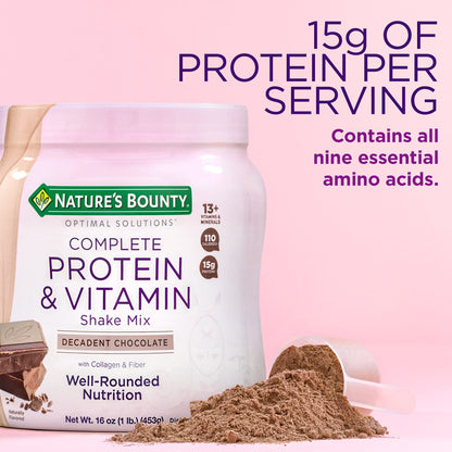 Nature's Bounty NBTY OP Protein Shake Choc 6x16oz PWD US Nature's Bounty