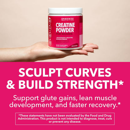 Creatine for Women, Unflavored, 300gm, 3g, Energy & Lean Muscle Support | Micronized Creatine Monohydrate Per Serving, Mental Clarity Support, Post Workout Recovery, Non-GMO, 100 Servings, Vegan Gsupps Australia