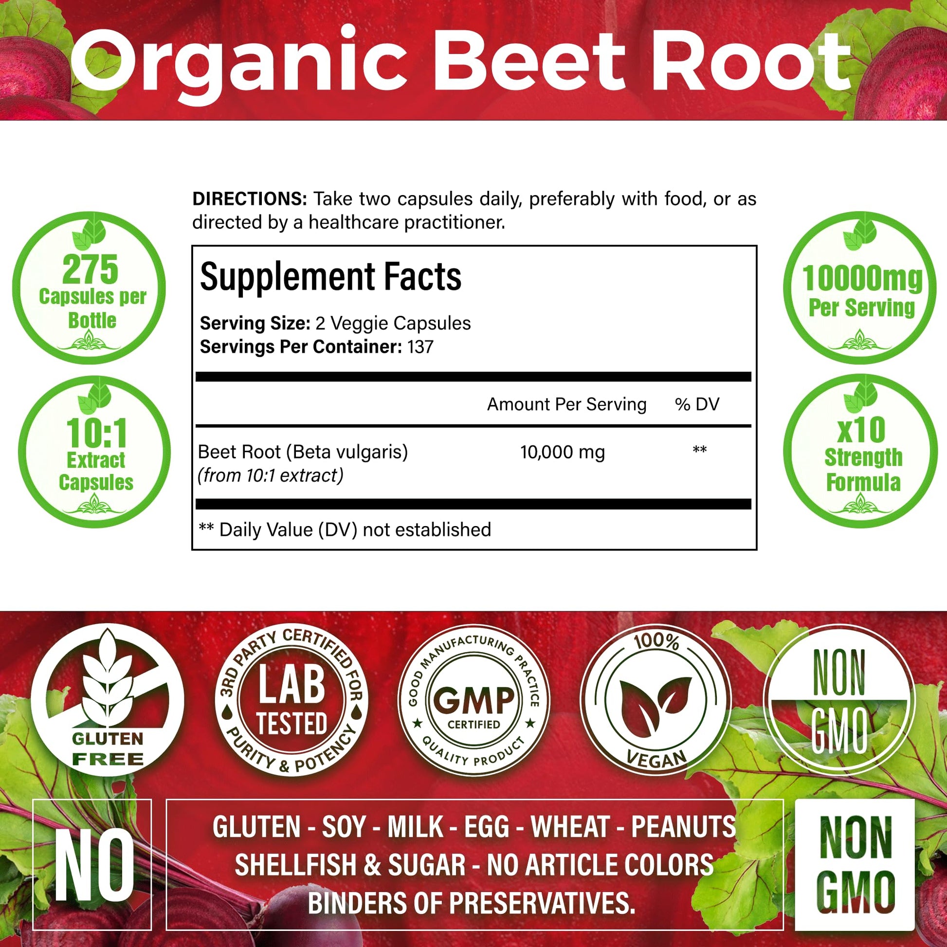 LaVitali 275 Beet Root Extract Capsules, 1000mg per Serving, High Concentrated Herbal LaVitali buy australia supplements