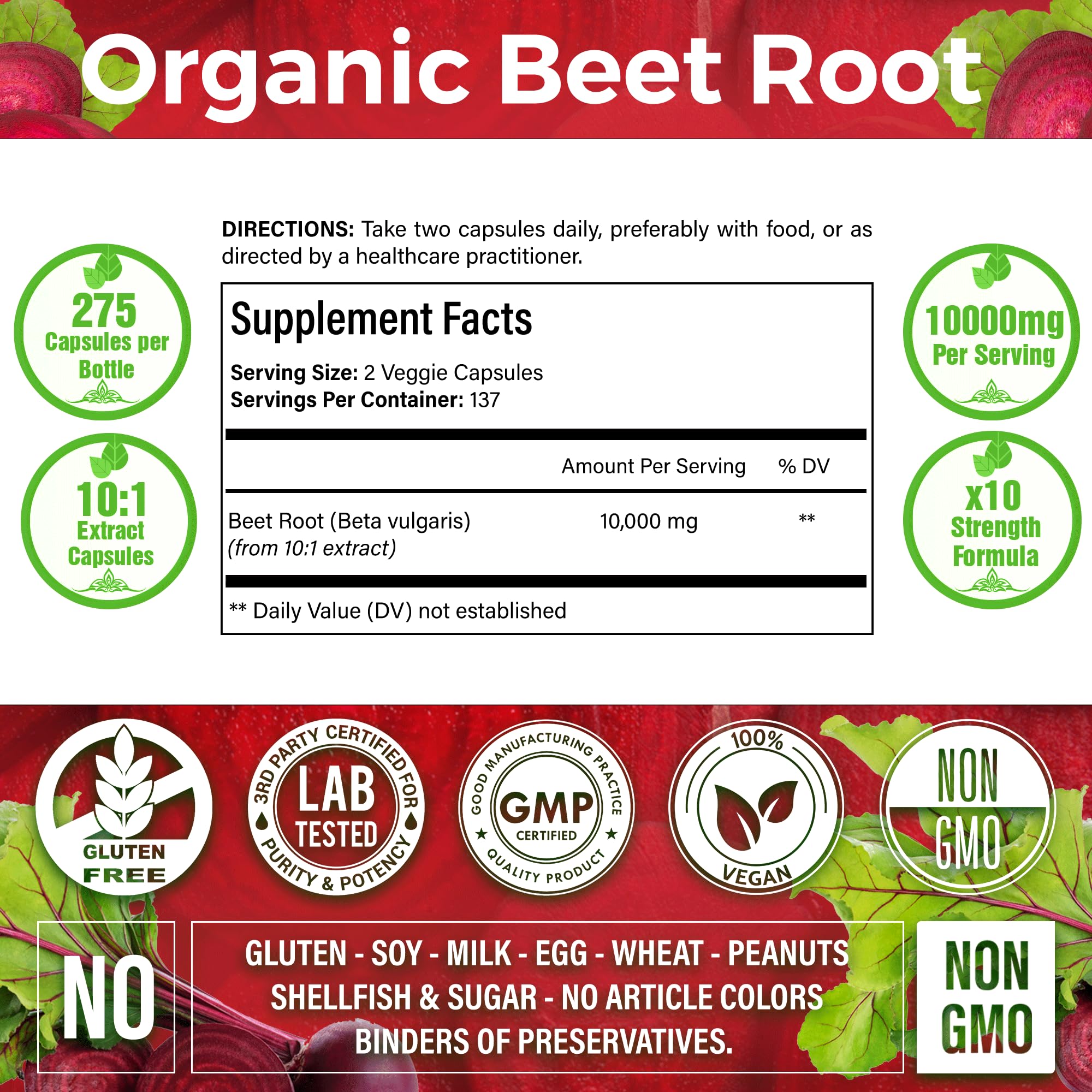 LaVitali 275 Beet Root Extract Capsules, 1000mg per Serving, High Concentrated Herbal LaVitali buy australia supplements