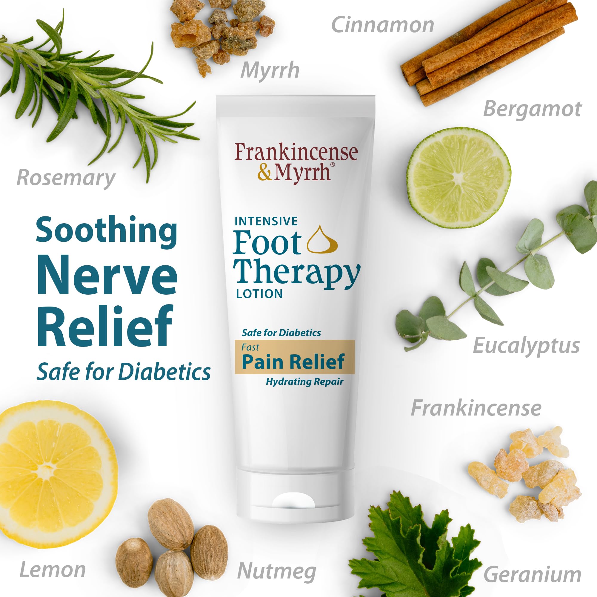 FRANKINCENSE & MYRRH Foot Pain Relief Cream - Intensive Foot Therapy Lotion - Diabetic Nerve Pain Relief Cream | Restless Leg Syndrome | Frankincense Essential Oil, 3 Ounce (2-Pack) FRANKINCENSE & MYRRH buy australia supplements