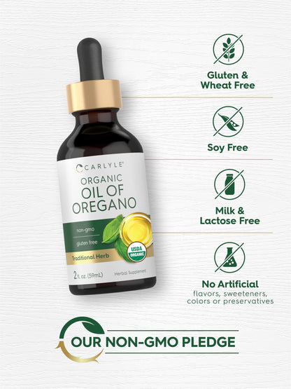 Carlyle Organic Oil of Oregano Liquid Drops - 2 fl oz - 1 Year Supply | Vegan Herbal Supplement | Non-GMO, Gluten Free Carlyle