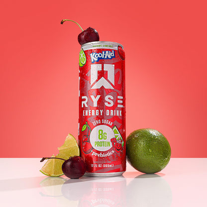 RYSE Functional Energy Drink - 5 Flavors Variety Pack - 150mg Natural Caffeine, 8g Whey Protein & 1g Prebiotics - Sugar Free, Gut-Friendly, Bloat-Free - 12 fl oz Cans (12-Pack)