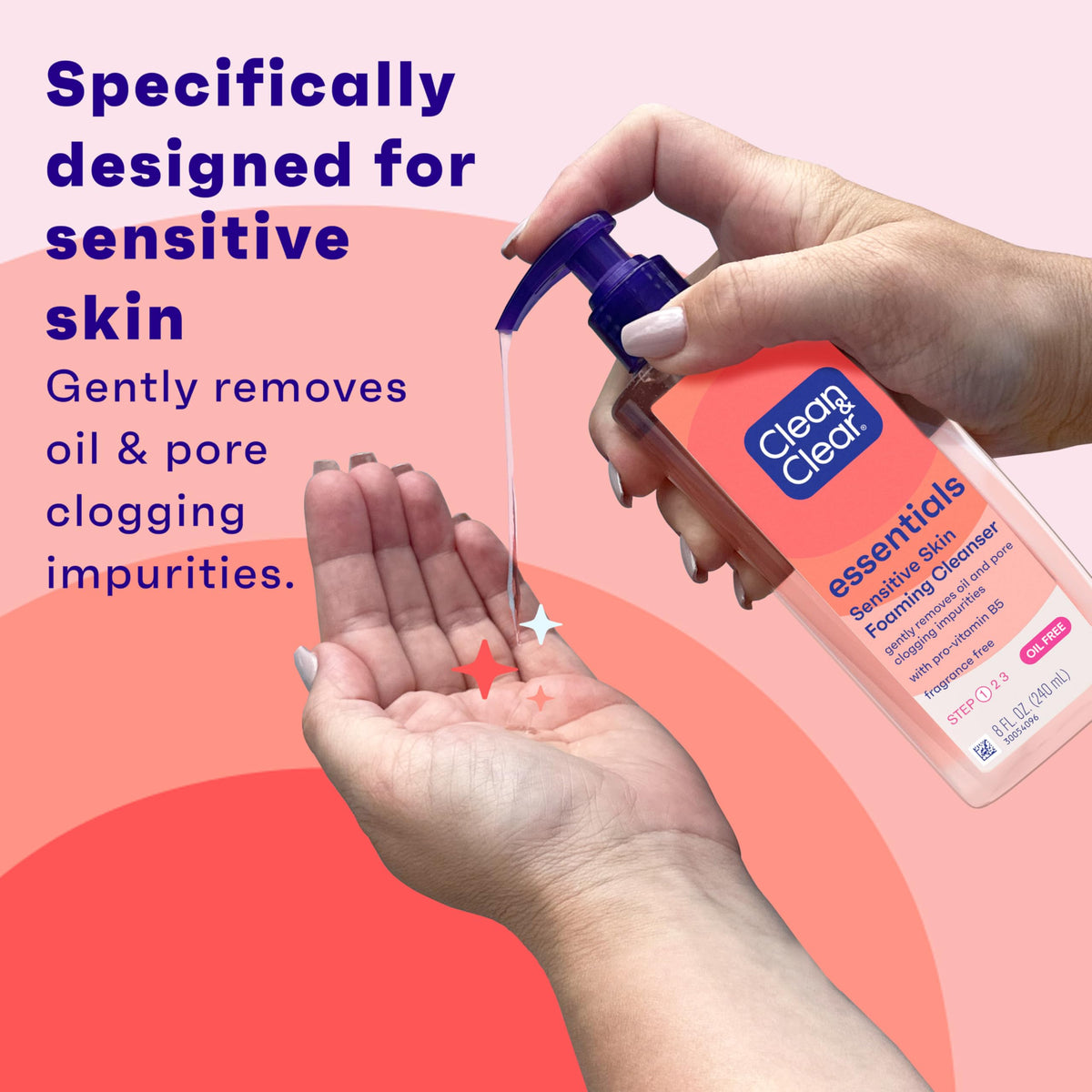 Clean & Clear Essentials Oil-Free Foaming Facial Cleanser, 8 fl oz Clean & Clear