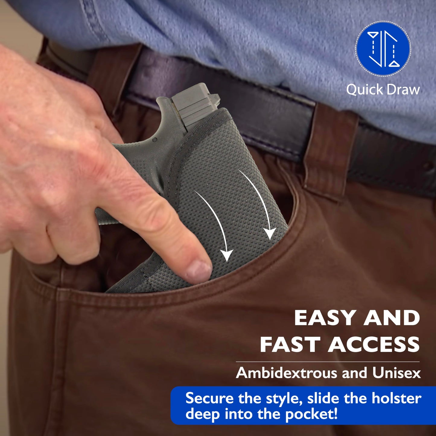 DeSantis Nemesis - Gun Pocket Holsters for Concealed Carry, Concealed Pocket Holster for Pistols, Revolvers, Soft, Designed for Comfort & Discreet Carry, Ambidextrous Gsupps Australia