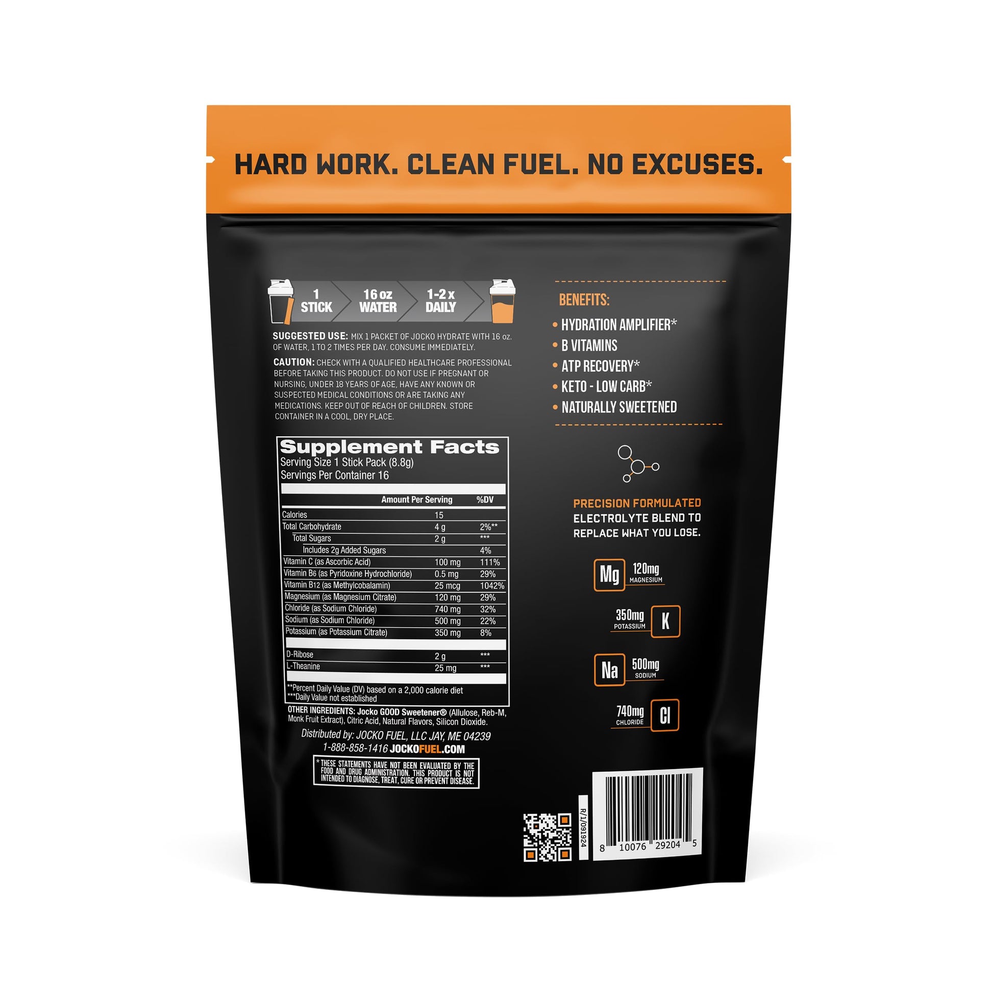 Jocko Fuel Hydrate Electrolytes Powder Packets Low Sugar - Hydration Amplifier Packets for Recovery, Dehydration, & Exercise - with Vitamins B6, B12 & C Jocko Fuel buy australia supplements