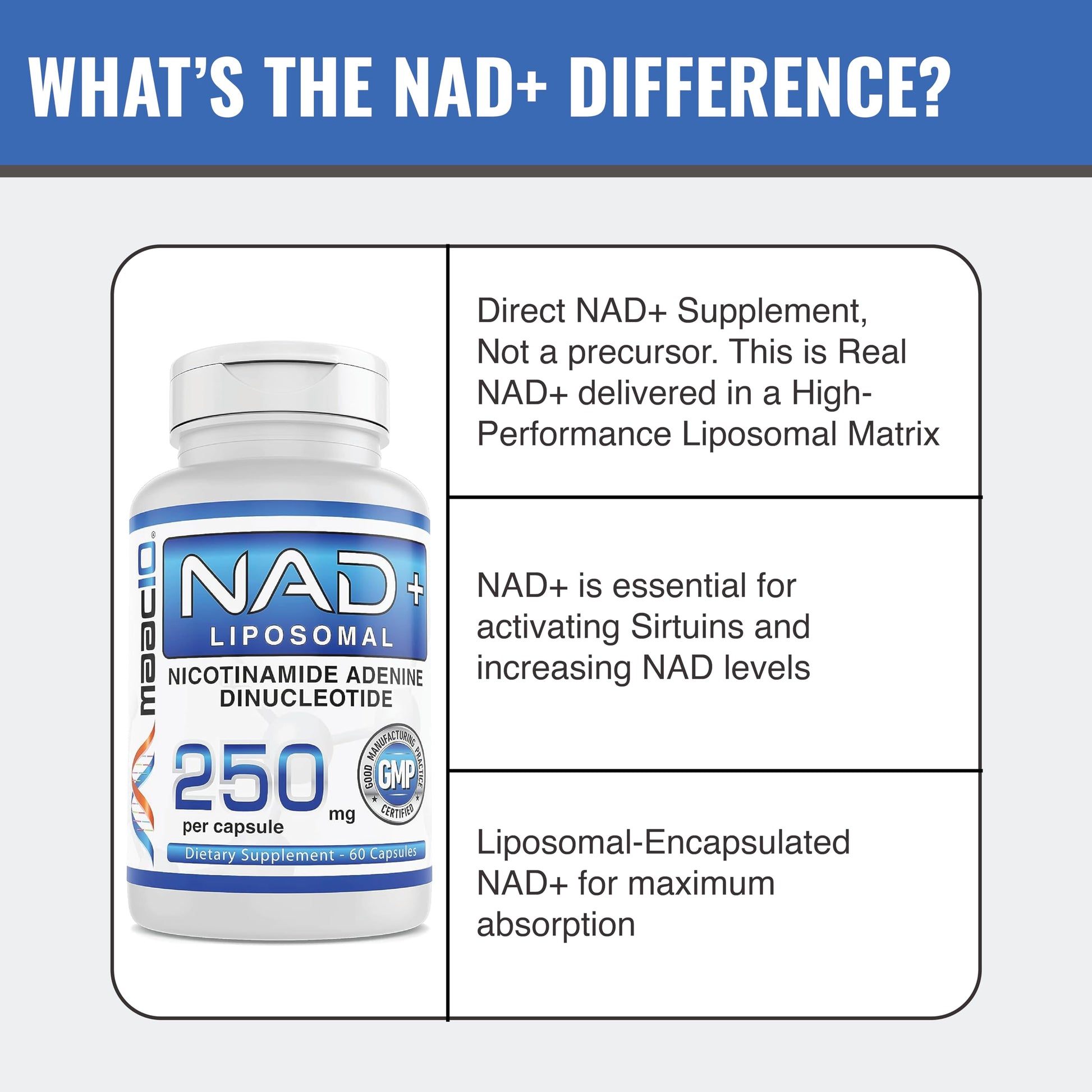 MAAC10 Liposomal NAD Supplement 500mg Serving (2x250mg Capsules) Actual Nicotinamide Adenine Dinucleotide MAAC10 buy australia supplements