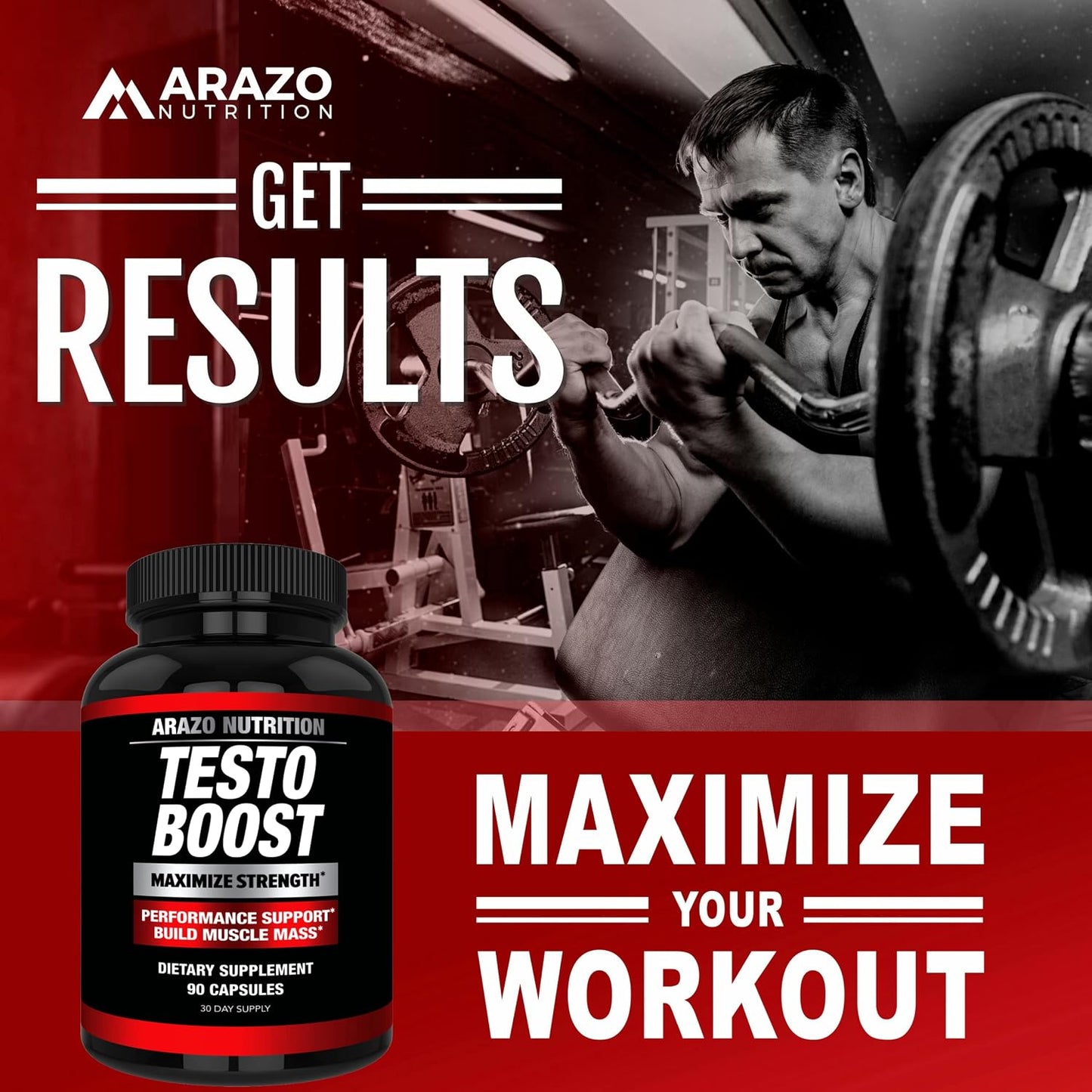 Arazo Nutrition TestoBoost Test Booster Supplement - Potent & Natural Herbal Pills - Boost Muscle Growth - Tribulus, Epimedium, Hawthorn, Zinc, Minerals Gsupps Australia