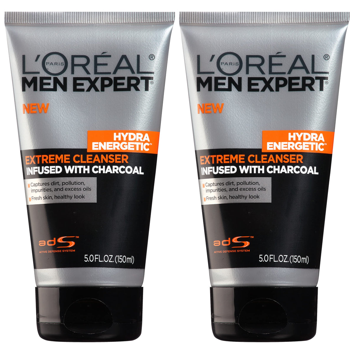 L'Oreal Paris Men Expert Hydra Energetic Daily Facial Cleanser with Charcoal, 2 ct. L'Oreal Paris
