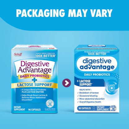 Digestive Advantage Lactose Defense Capsules (96 Count In A Box), Helps Breaks Down Lactose and Defend Against Digestive Upset Digestive Advantage