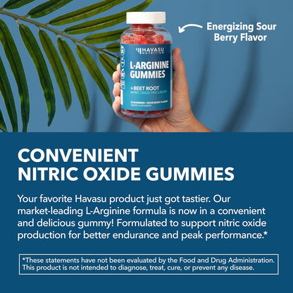 L-Arginine with L-Citrulline and Beet Root Gummies, Sour Berry, 30 Servings | Vegan, Non-GMO Nitric Oxide Supplement for Energy, Endurance, and Recovery Support, Energizing Sour Berry Flavor Gsupps Australia