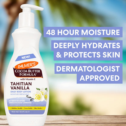 Palmer's Cocoa Butter Formula Tahitian Vanilla Body Lotion, 13.5 Oz, Daily Moisturizing Lotion for Dry Skin with Shea Butter & Vitamin E Palmer's