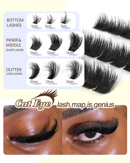 CORUSCATE Lash Clusters Bottom Lashes Mink Eyelash Clusters Mega Volume CORUSCATE