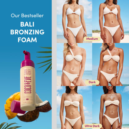 Coco & Eve Sunny Honey Self Tanner Foam - (Medium) Fast Drying, Streak-Free Sunless Tanning Mousse, Tropically Scented Lightweight Natural Looking Tan Coco & Eve