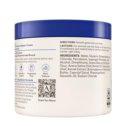 Aveeno Skin Relief Intense Moisture Repair Body Cream with Triple Oat & Shea Butter Formula, Helps Heal, Repair & Restore Very Dry Skin Aveeno