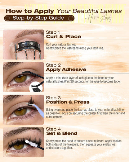 Manga Lash Clusters with Spikes Anime Eyelash Clusters Spiky Wet Delyneph