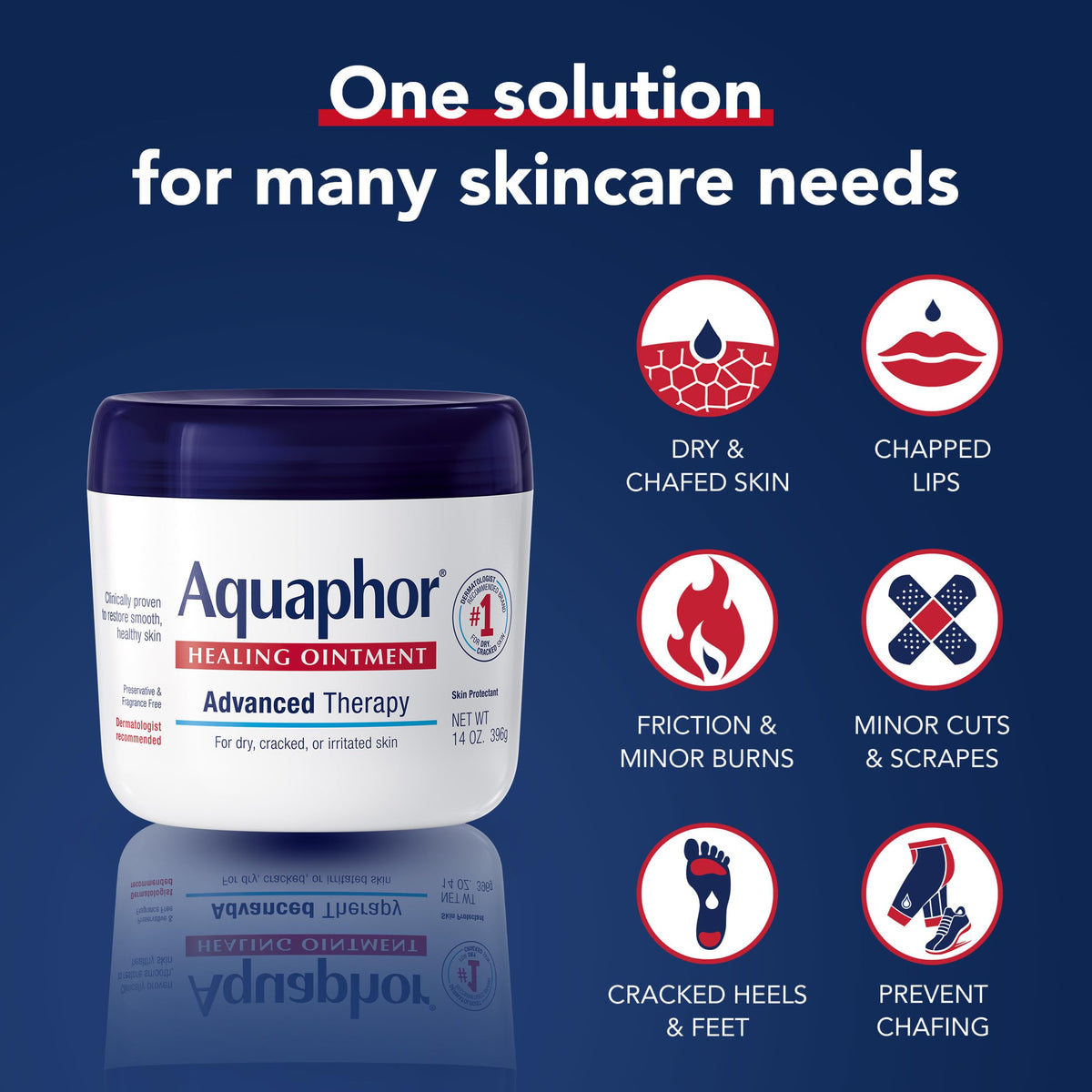 Aquaphor Advanced Therapy Healing Ointment Skin Protectant, 14 OZ Aquaphor