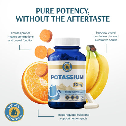 Vykee Nutrition Potassium Citrate Capsules - Supplements for Electrolyte Balance, Muscle & Heart Health - Vegan, Non-GMO, Vykee Nutrition